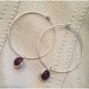 387 boucles d'oreilles améthyste, anneaux en argent sterling